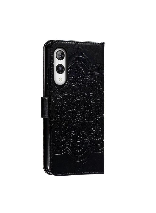 اس-توب جراب جلدي لهاتف Rakuten Hand 5G بنقشة ماندالا من Sun - Image 3