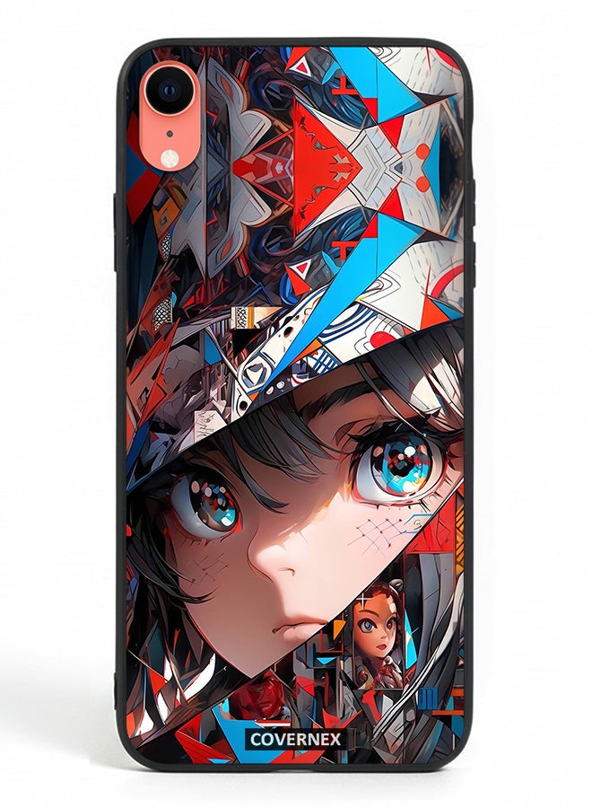 Covernex Apple iPhone XR Protective Case Cover Printed Featuring Abstract Collage Anime Eyes Graphic - Image 2