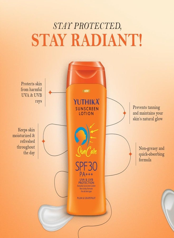 Yuthika Almond Body Lotion 500ml with Sunscreen Lotion 100ml, Sunscreen SPF 30 PA+++ with UVA & UVB Protection, Nourishing Body Lotion for Women & Men - Image 3