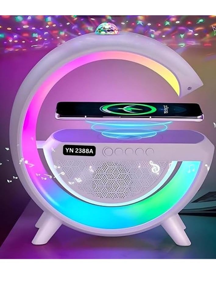 Bluetooth Speaker with RGB Light Table Lamp Wireless Charger LED Smart Wake Up Light 15W Wireless Charging Loud Speaker for Home Decoration, Bedroom & Gaming Room (multicolor)  - Image 5