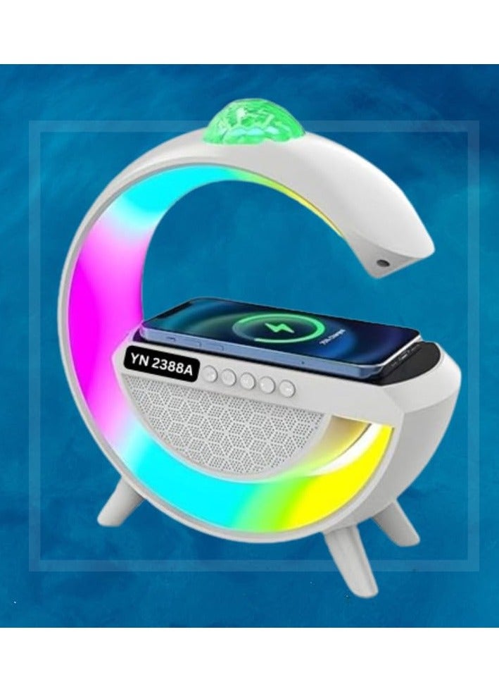Bluetooth Speaker with RGB Light Table Lamp Wireless Charger LED Smart Wake Up Light 15W Wireless Charging Loud Speaker for Home Decoration, Bedroom & Gaming Room (multicolor)  - Image 1