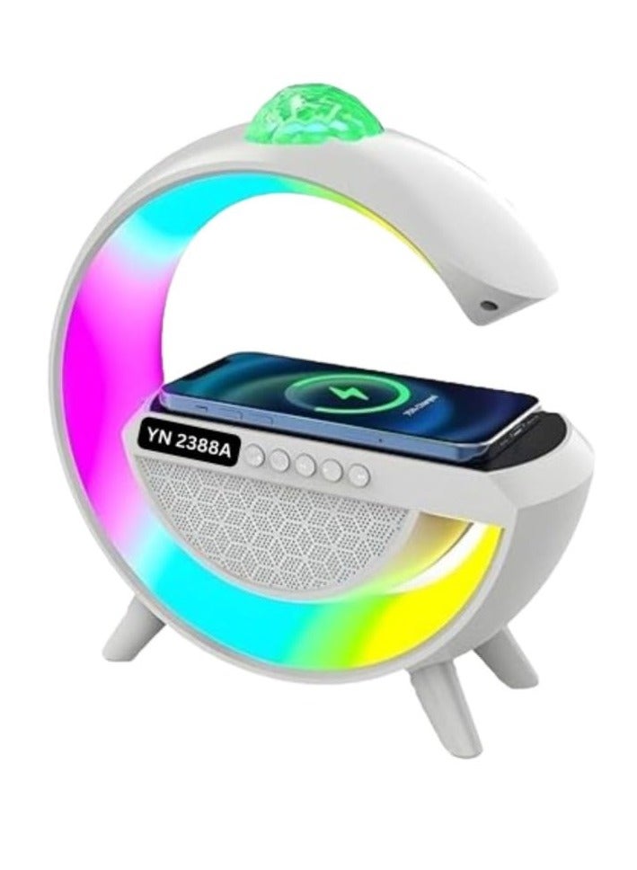 Bluetooth Speaker with RGB Light Table Lamp Wireless Charger LED Smart Wake Up Light 15W Wireless Charging Loud Speaker for Home Decoration, Bedroom & Gaming Room (multicolor)  - Image 4
