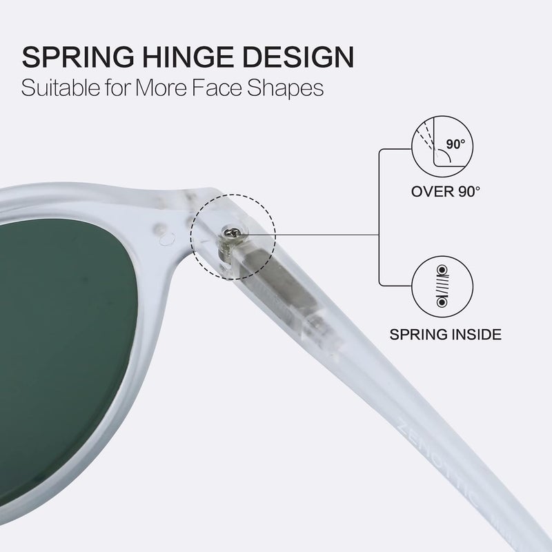 ZENOTTIC Polarized Round Sunglasses, Stylish Small Sunglasses for Men and Women Retro Classic, Multi-Style Selection - Image 4