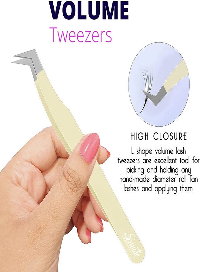 SIVOTE Lash Tweezers for Eyelash Extensions for Volume, Isolation & Classic Lashes, 3 Pack, Vanilla - Image 3