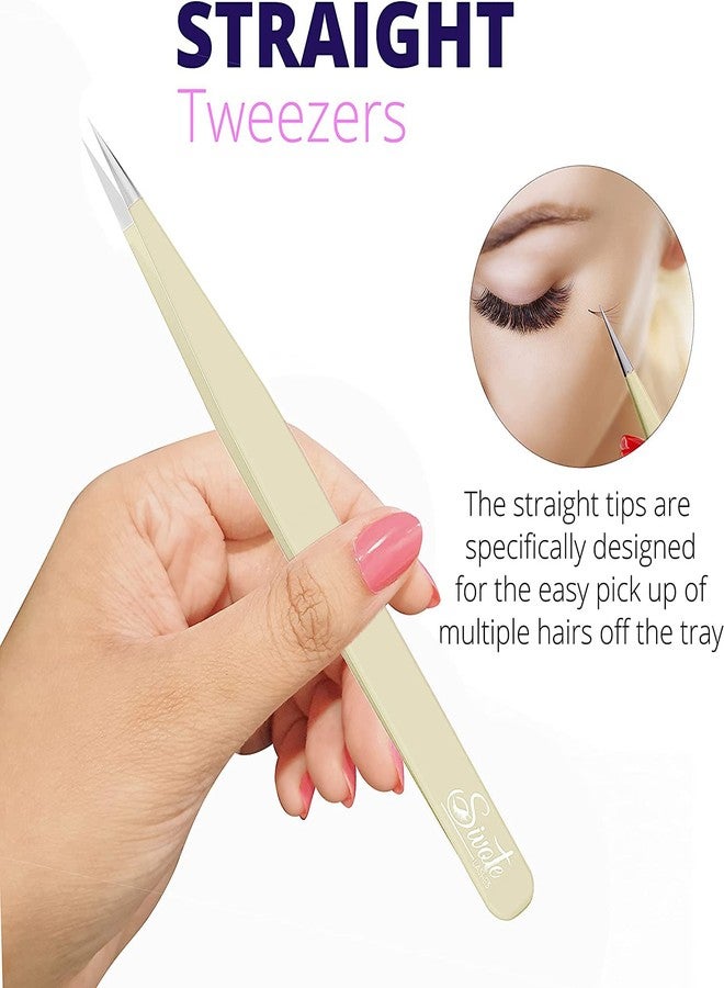 SIVOTE Lash Tweezers for Eyelash Extensions for Volume, Isolation & Classic Lashes, 3 Pack, Vanilla - Image 5