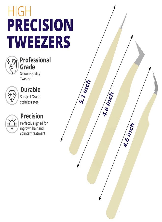 SIVOTE Lash Tweezers for Eyelash Extensions for Volume, Isolation & Classic Lashes, 3 Pack, Vanilla - Image 2