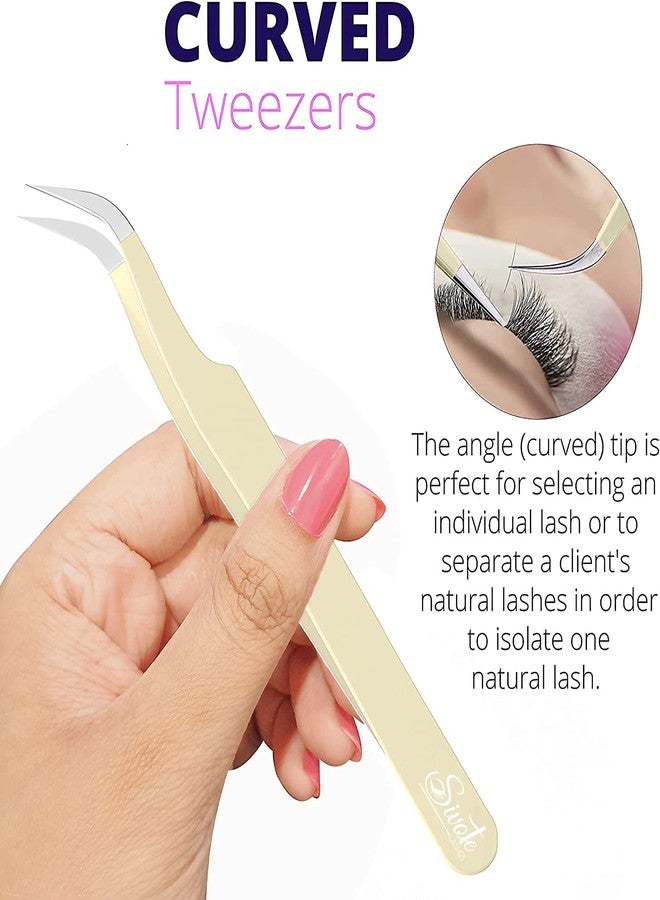 SIVOTE Lash Tweezers for Eyelash Extensions for Volume, Isolation & Classic Lashes, 3 Pack, Vanilla - Image 4