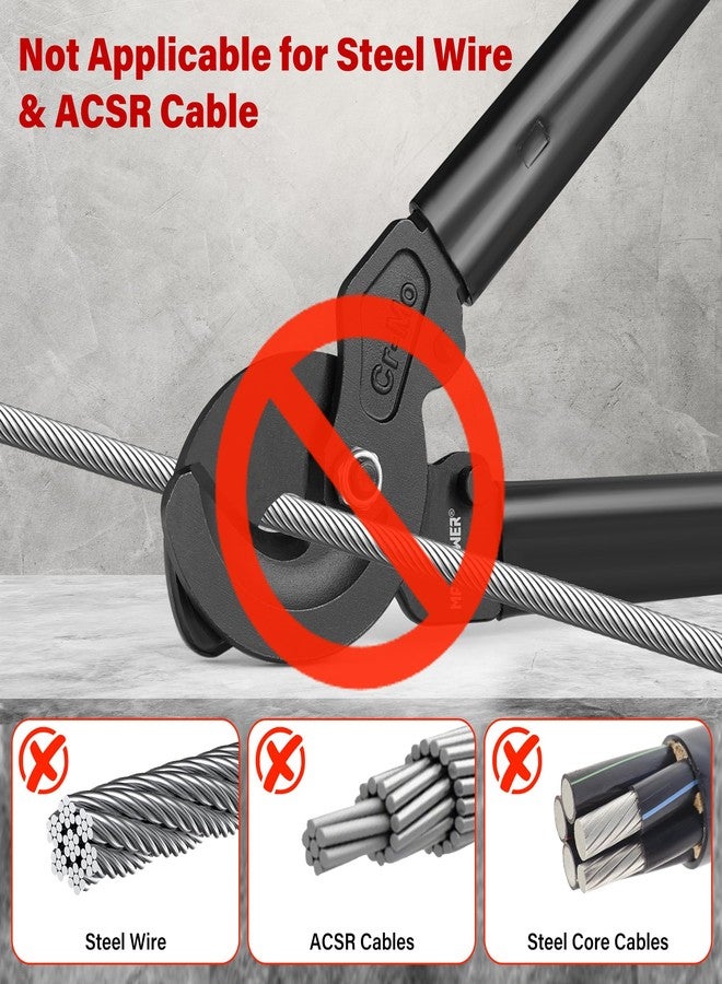 MAXPOWER Cable Cutters, 25-Inch Heavy Duty Cable Cutter for Aluminum, Copper and Communications Cable - Image 4
