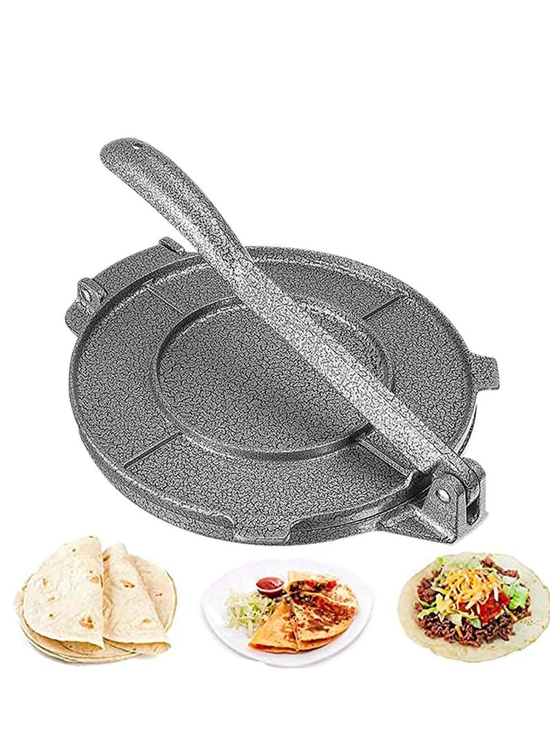 Generic - Tortilla Press, Cast Iron Roti Tortillas Maker Dough Pressing Machine with Foldable Handle for Home Kitchen Black - Image 1