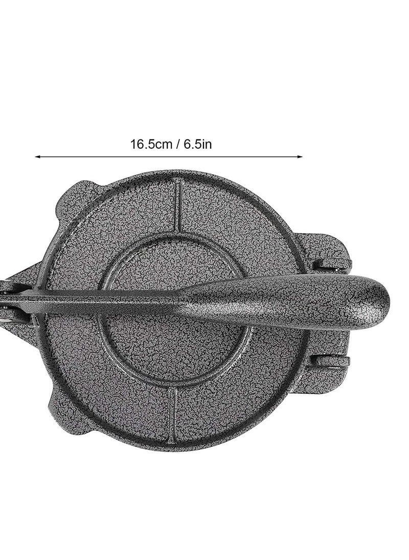 Generic - Tortilla Press, Cast Iron Roti Tortillas Maker Dough Pressing Machine with Foldable Handle for Home Kitchen Black - Image 1