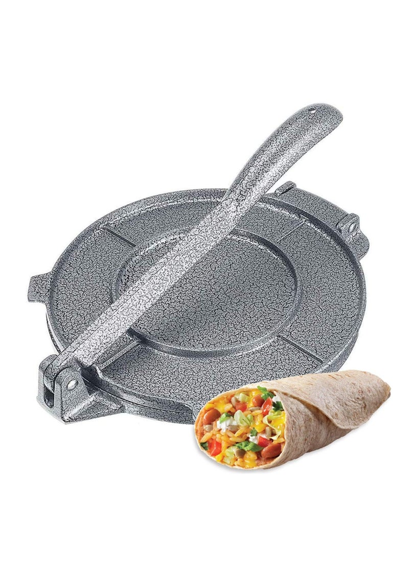 Generic - Tortilla Press, Cast Iron Roti Tortillas Maker Dough Pressing Machine with Foldable Handle for Home Kitchen Black - Image 1