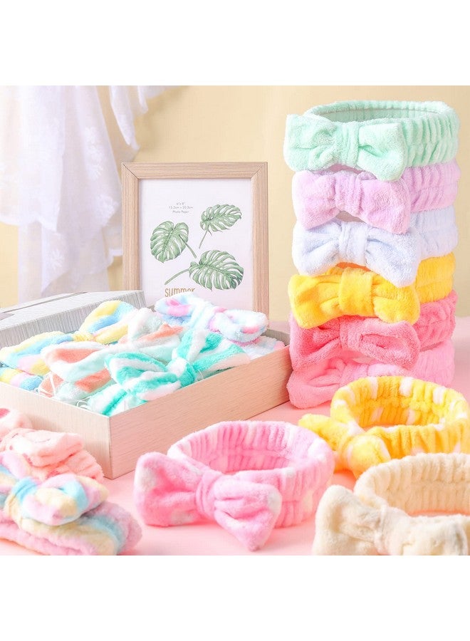 Yinder 40 Pack Bow Spa Headband Coral Fleece Makeup Headband Soft Face Wash Headband Cosmetic Skin Care Headbands Facial Head Wraps Cute Bow Head Bands for Women Girls Shower Supplies (Various Style) - Image 2