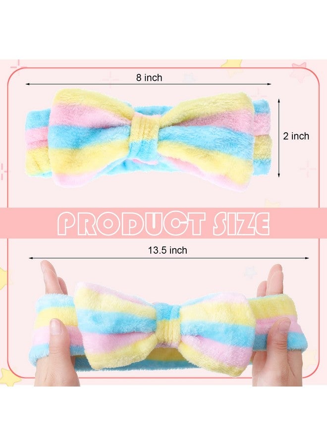 Yinder 40 Pack Bow Spa Headband Coral Fleece Makeup Headband Soft Face Wash Headband Cosmetic Skin Care Headbands Facial Head Wraps Cute Bow Head Bands for Women Girls Shower Supplies (Various Style) - Image 5