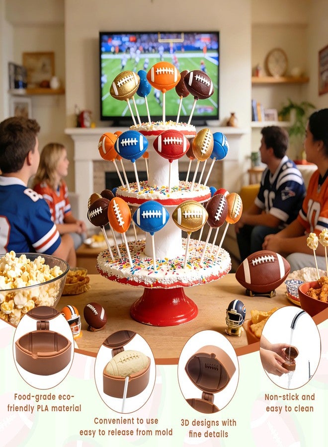 KCMOSGI 2 Pcs Football Cake Pop Mold, Football Molds for Chocolate, Football Cake Pop Mold Set for Home Baking Birthday Parties - Image 4