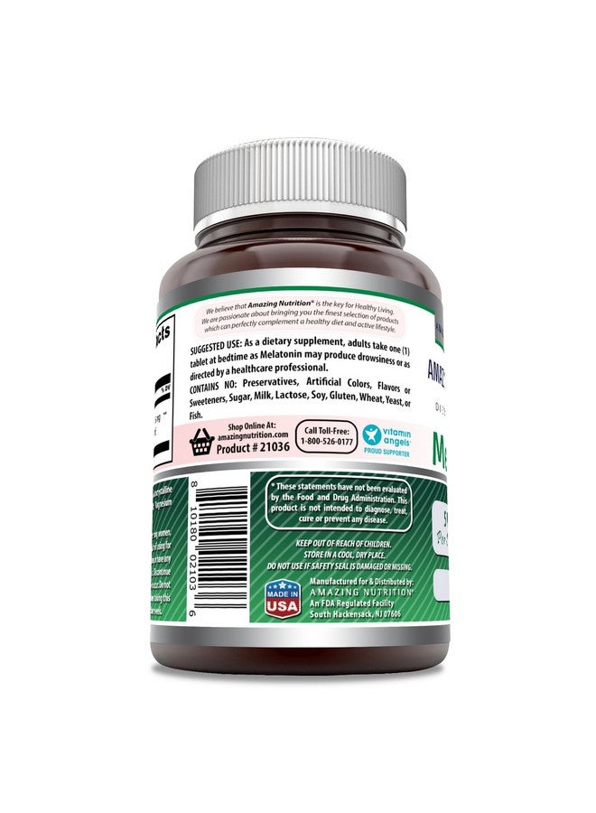 أميزينغ نيوترشن مكمل الميلاتونين من Amazing Formulas | بدون نكهة | 5 ملغ | 180 قرصًا | غير معدّل وراثيًا | خالٍ من الجلوتين | صنع في الولايات المتحدة الأمريكية - Image 3