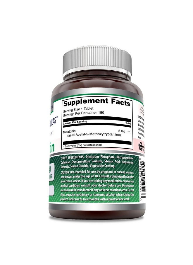 Amazing Formulas Melatonin Supplement | Unflavored | 5 Mg | 180 Tablets | Non-GMO | Gluten Free | Made in USA - pzsku/ZCA18E8B3923A95DAFF22Z/45/_/1739864092/d033264e-1feb-4029-9ff4-ef3d23578453