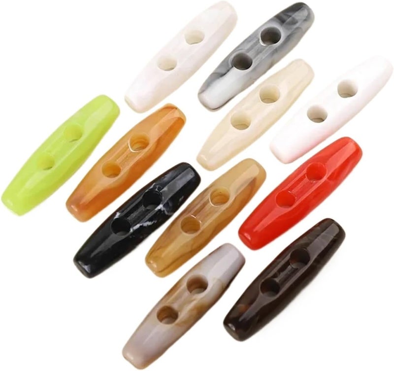 200Pcs/lot 31/39mm Wholesales Multi-Color Pearl Acrylic Horn Buttons Children's Sweaters Coat Oval N158(Khaki,L 39mm) - Image 1