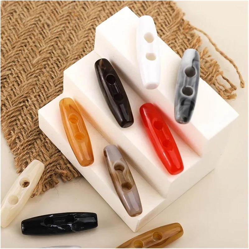 200Pcs/lot 31/39mm Wholesales Multi-Color Pearl Acrylic Horn Buttons Children's Sweaters Coat Oval N158(Khaki,L 39mm) - Image 3