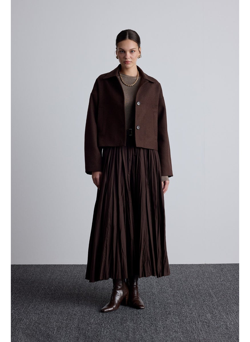Manuka Pleated Maxi Skirt Bitter Brown  - Image 5