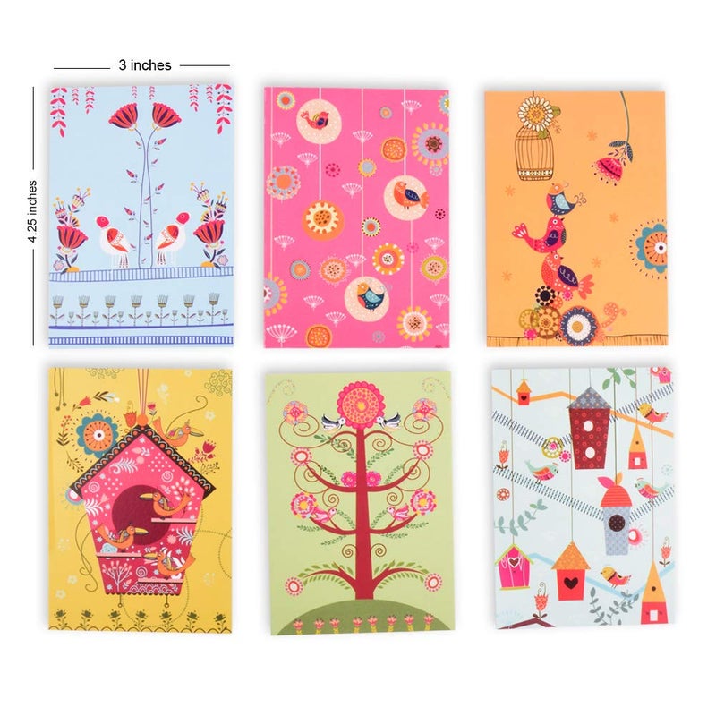 DOODLE Treasure Trove Set of 12 Thank you Notecards with Envelope (4.25 X 3 Inches, 6 Unique designs into 2 each with envelopes), Greeting Card - Image 2