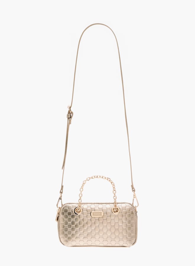 MISSY Women Logo Embossed Crossbody Bag with Detachable Strap and Zip Closure  - Image 2