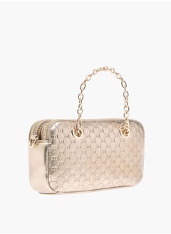 MISSY Women Logo Embossed Crossbody Bag with Detachable Strap and Zip Closure  - Image 4