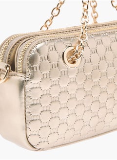 MISSY Women Logo Embossed Crossbody Bag with Detachable Strap and Zip Closure  - Image 5
