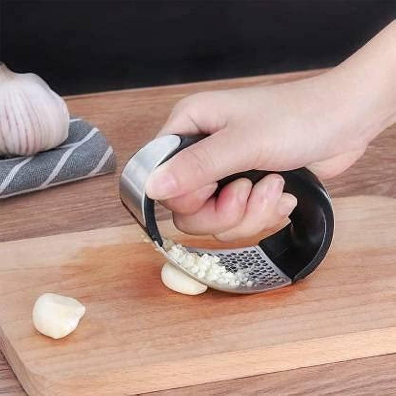 MultiFunction Manual Garlic Press Grinding Slicer Stainless Steel Garlic Mincer Crusher Peeler and Chopper with Handle Garlic Press Multicolor  - Image 3