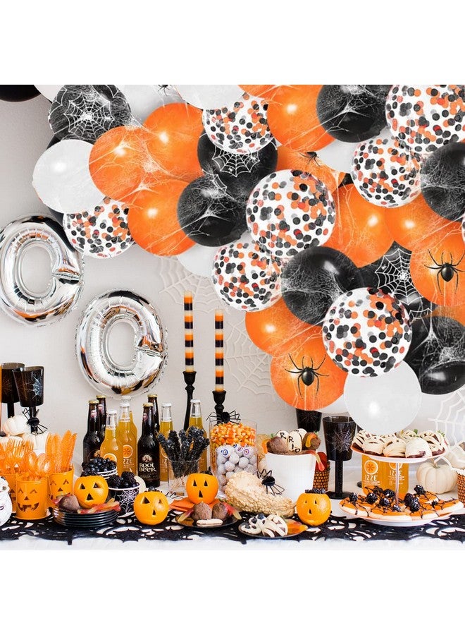 Famoby Happy Birthday Halloween Fabric Sign Poster Banner Backdrop Metallic Shiny Latex Balloons For Halloween Photo Booth Background Party Decorations Supplies - Image 4