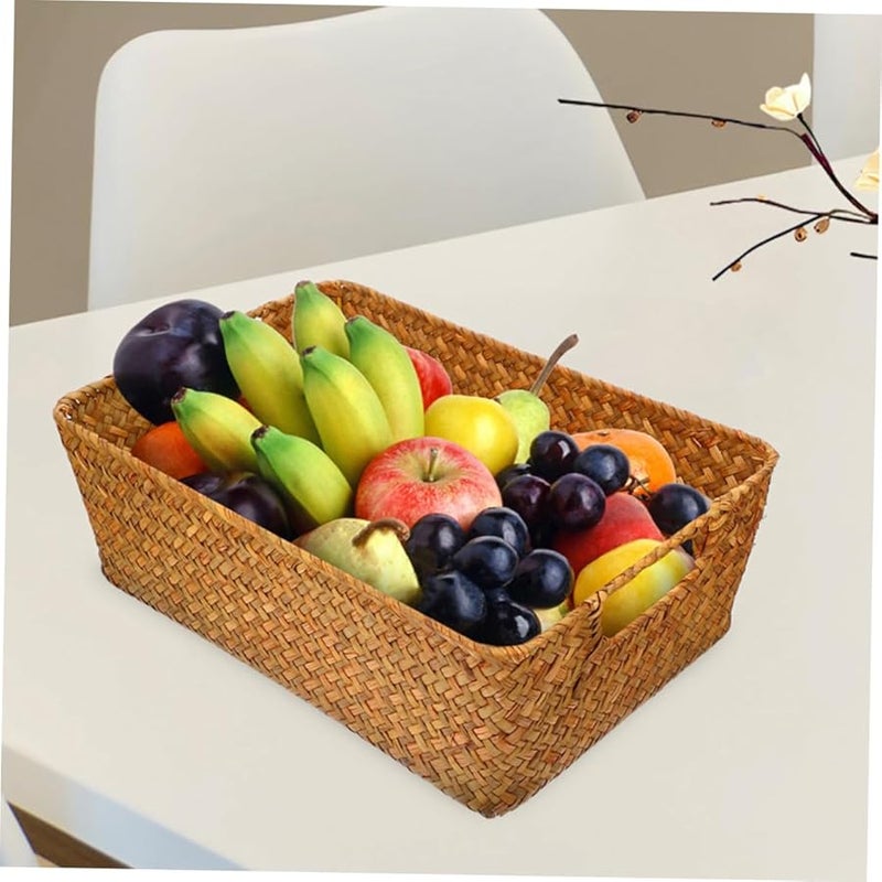 Seagrass Storage Basket Stackable Organizer For Kitchen Laundry Living Room - Image 5