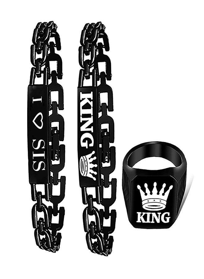 طقم سوار وخاتم ميكادو أسود للبنات والأولاد