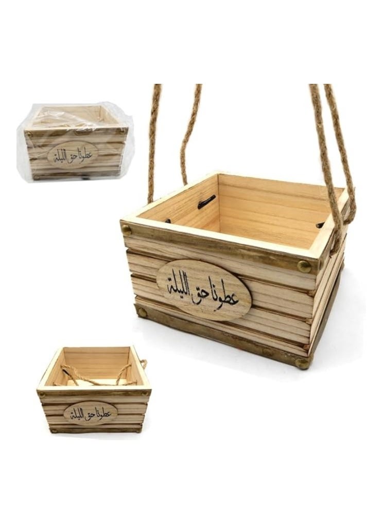 Generic Wooden Basket 15x15x9CM Versatile and Durable Rustic Design Ideal for Home Décor Storage Fruit Gift Presentation Craft Projects and Table Centerpieces  - Image 3