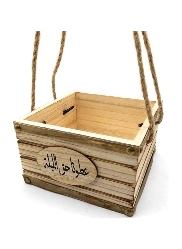 Generic Wooden Basket 15x15x9CM Versatile and Durable Rustic Design Ideal for Home Décor Storage Fruit Gift Presentation Craft Projects and Table Centerpieces  - Image 2