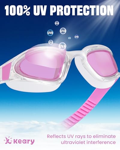 Keary 2 Pack Goggles Swimming Adult Swim Goggles for Men Women Swimming Goggles Youth Adults Anti-Fog Goggle Pool Open Water Glasses Waterproof UV Protection Clear Vision Swim with Case - Image 5