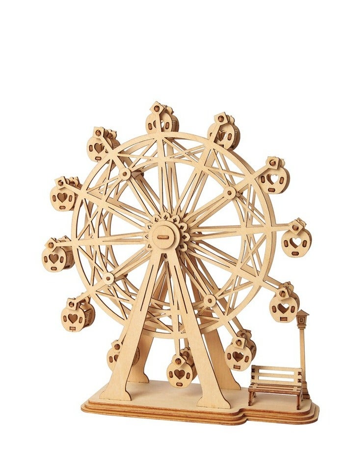 Rolife Rolife Ferris Wheel TG401, Assembly Brain Teaser 3D Wooden Puzzle DIY Build Model Crafts Kits, Unique Home Decor Birthday Gifts for Teens or Adults - Image 1