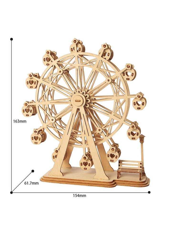 Rolife Rolife Ferris Wheel TG401, Assembly Brain Teaser 3D Wooden Puzzle DIY Build Model Crafts Kits, Unique Home Decor Birthday Gifts for Teens or Adults - Image 2