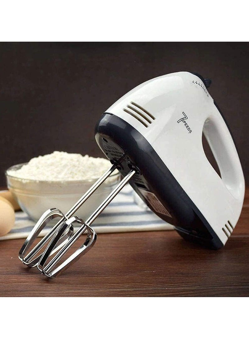 Portable Electric Hand Mixer 7 Speed ​​Egg Beater Includes 4 Stainless Steel Stirring Tools Suitable for Cream and Cake Mixing - Image 1
