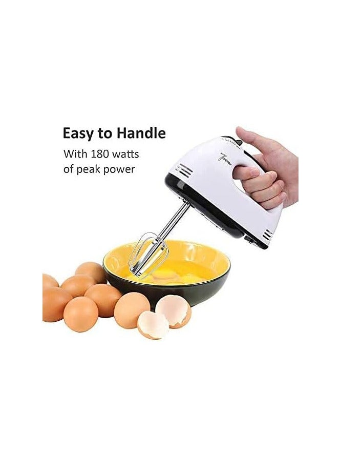 Portable Electric Hand Mixer 7 Speed ​​Egg Beater Includes 4 Stainless Steel Stirring Tools Suitable for Cream and Cake Mixing - Image 3