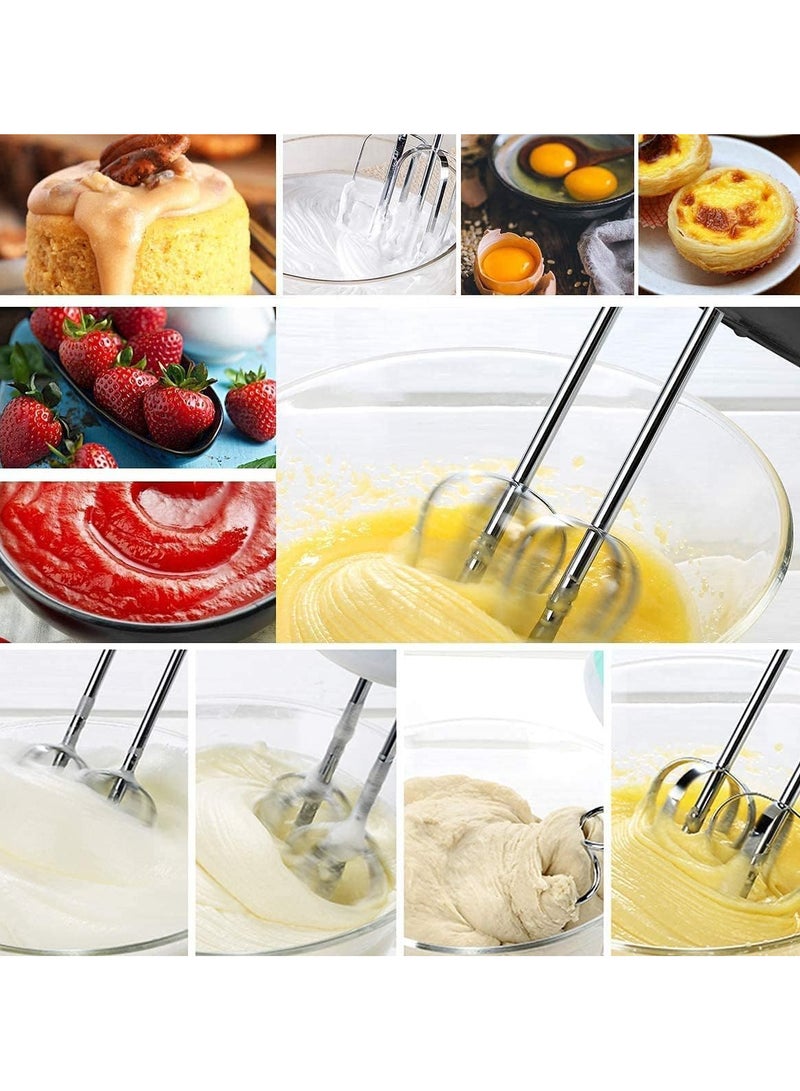 Portable Electric Hand Mixer 7 Speed ​​Egg Beater Includes 4 Stainless Steel Stirring Tools Suitable for Cream and Cake Mixing - Image 4