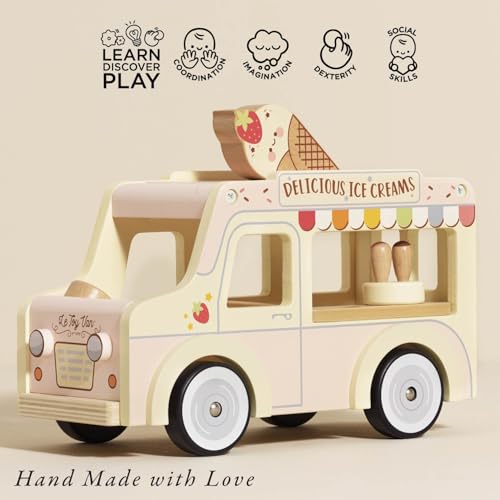 Le Toy Van - Wooden Doll House Dolly Ice Cream Van Play Set for Dolls Houses | Daisylane Dolls House Furniture Sets - Suitable for Ages 3+ - Image 3