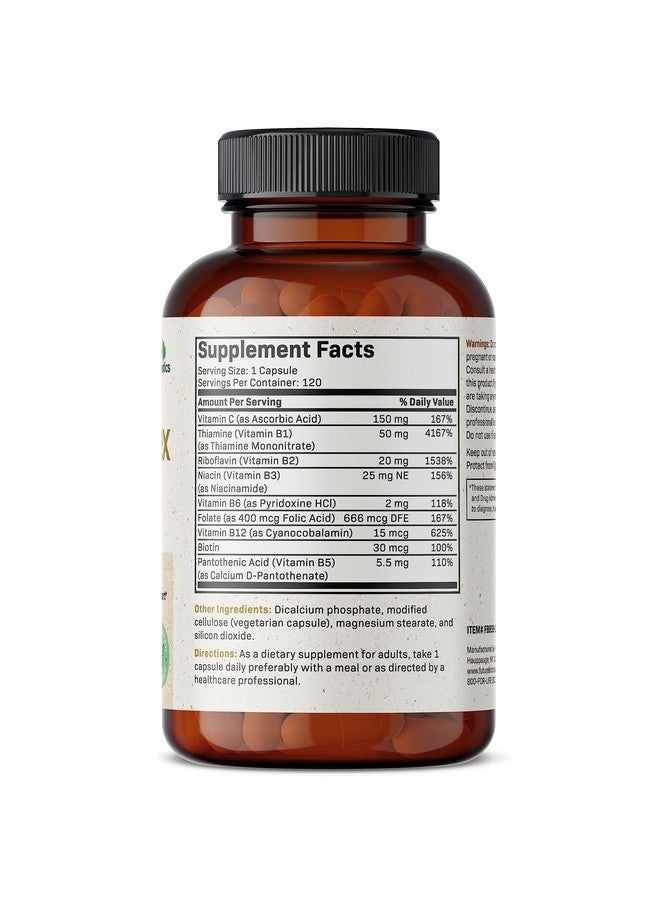 Futurebiotics Vitamin B Complex with Vitamin C Supports Energy Production, Nervous System & Immune Support - Non-GMO, 120 Vegetarian Capsules - Image 2