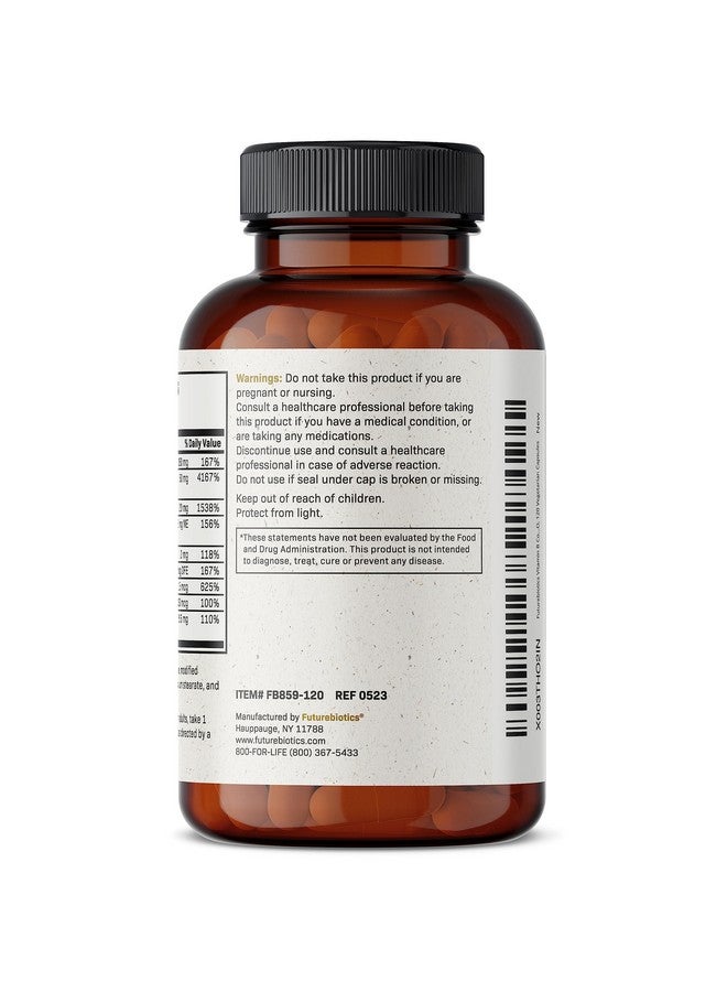 Futurebiotics Vitamin B Complex with Vitamin C Supports Energy Production, Nervous System & Immune Support - Non-GMO, 120 Vegetarian Capsules - Image 5