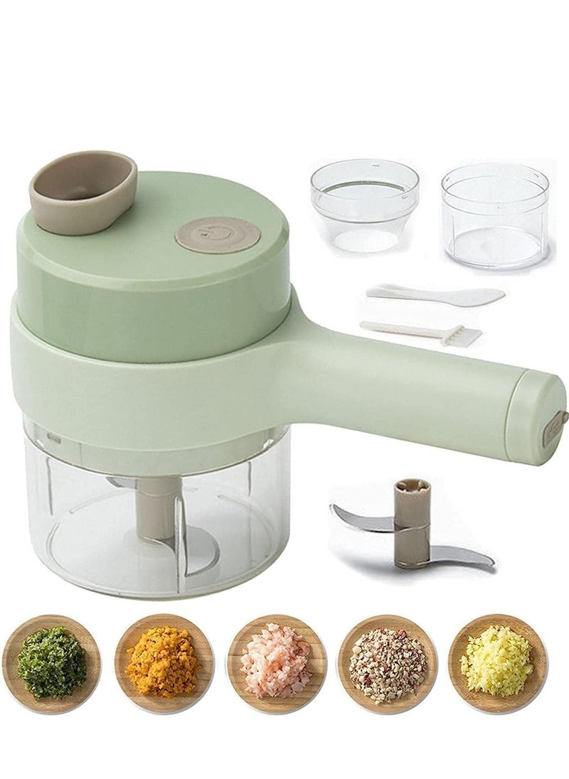 بيوينتي 4 in 1 Handheld Electric Vegetable Cutter Set Kitchen Tool Garlic Chilli Pepper Onion Celery Ginger Meat With Brush  - Image 2