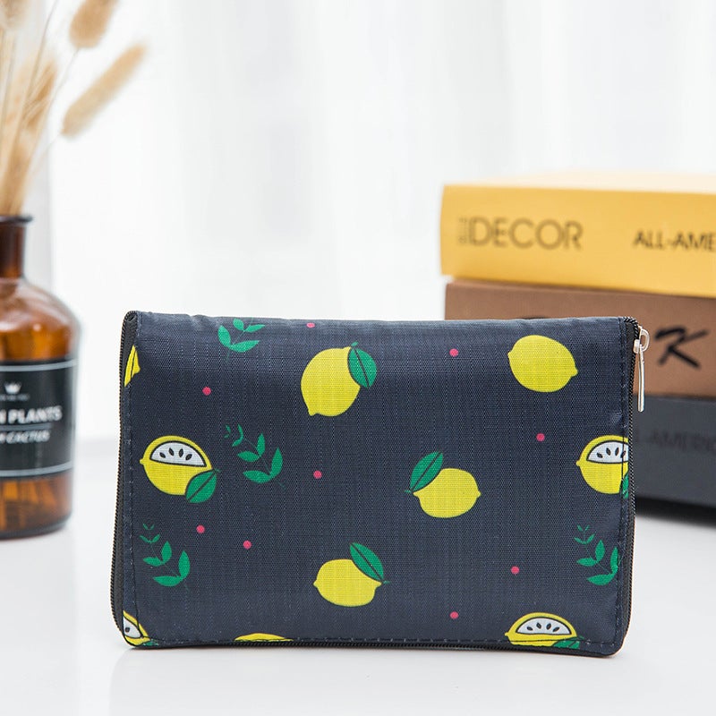Korean Style Wallet Folding Shopping Bag Black Lemon 