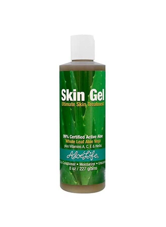 Aloe Life Skin Gel & Herbs Ultimate Skin Treatment 99% Certified Organic Whole Leaf Aloe Vera Vitamins C A & E Headtotoe Skin Care Support For The Whole Family Fragrancefree (8 Oz)  - Image 1