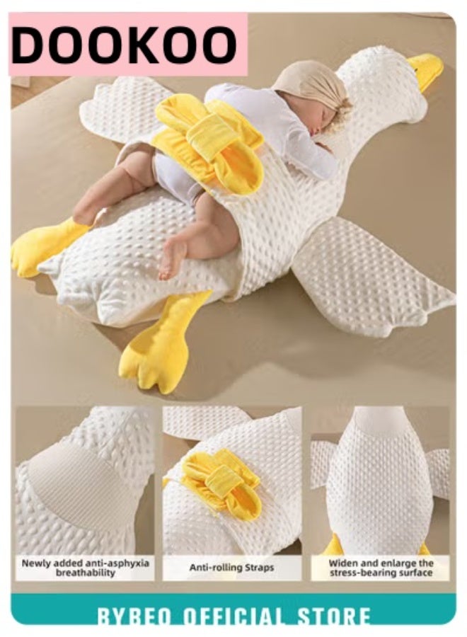 DOOKOO Baby Nursery Pillows, Soft Infant Exhaust Pillow, Newborn Soothing Doll for Toddlers Infants, Breathable Babies Sleeping Pillows, with Safe Material for Relief of Flatulence, in Big White Goose Shape - Image 1