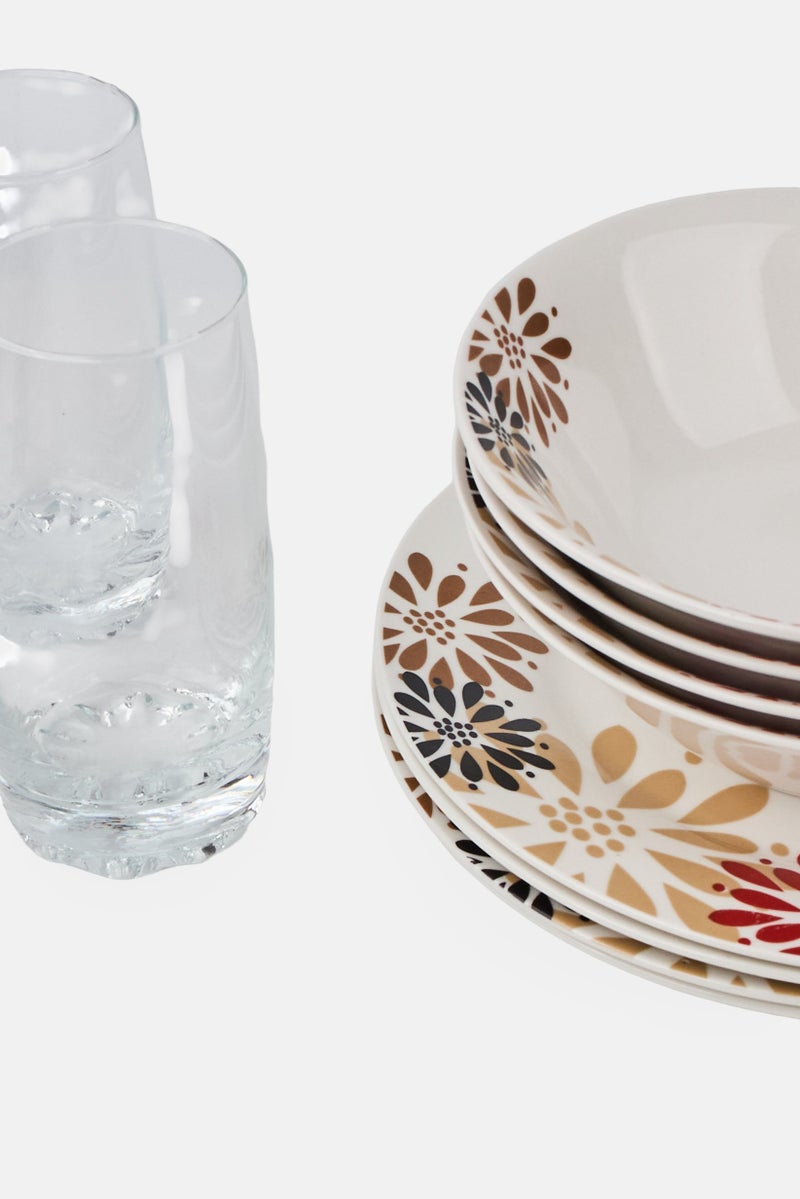 Gibson Everyday 12 Pieces Fine Ceramic Dinnerware Set, White - Image 2