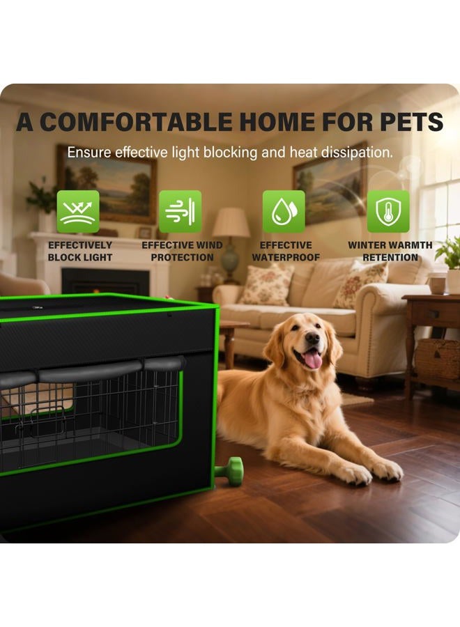 Bethshaya Dog Crate Cover (Black Basic, 24''L×18''W×20''H) - Image 3