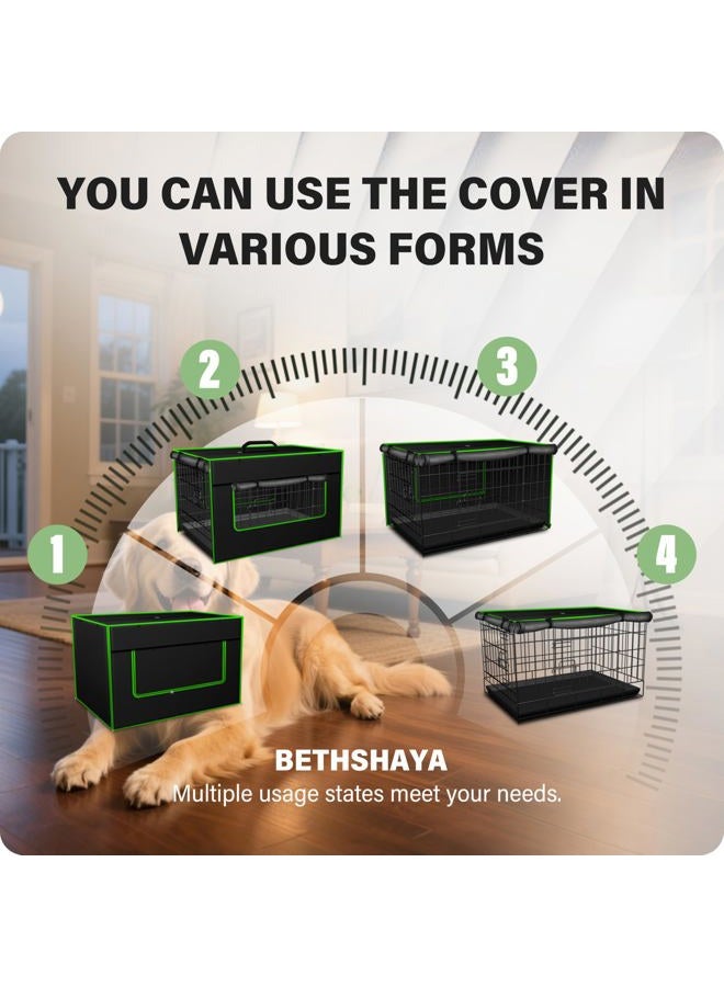 Bethshaya Dog Crate Cover (Black Basic, 24''L×18''W×20''H) - Image 5