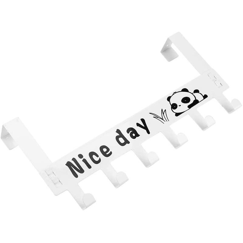 Epsilon Over Door Hanger Hooks 1 Pcs Door Hook Hangers for Hanging Clothes in Bathroom and Kitchen 6 Hooks Strong Metal Over The Door Hooks Hanger for Home 1 Pcs White - Image 4